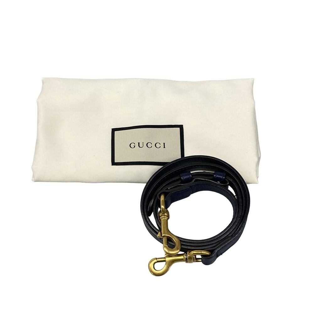 Gucci GG Marmont Handbag 448054 Blue Navy Denim Leather - Picture 8 of 15
